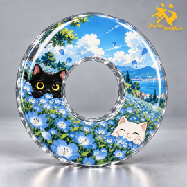 Mèo - Hoa lá và phong cảnh - Nhóm 2 (3 mẫu) | Shinai Tsuba Độc Quyền Sengoku Samurai 