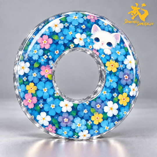 Mèo - Hoa lá và phong cảnh - Nhóm 3 (3 mẫu) | Shinai Tsuba Độc Quyền Sengoku Samurai 