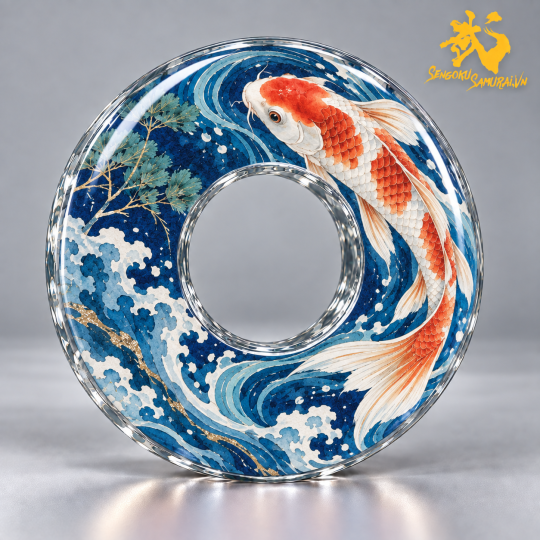 Sóng biển - Cá Koi - Cá vàng - Nhóm 2 (2 mẫu) | Shinai Tsuba Độc Quyền Sengoku Samurai 