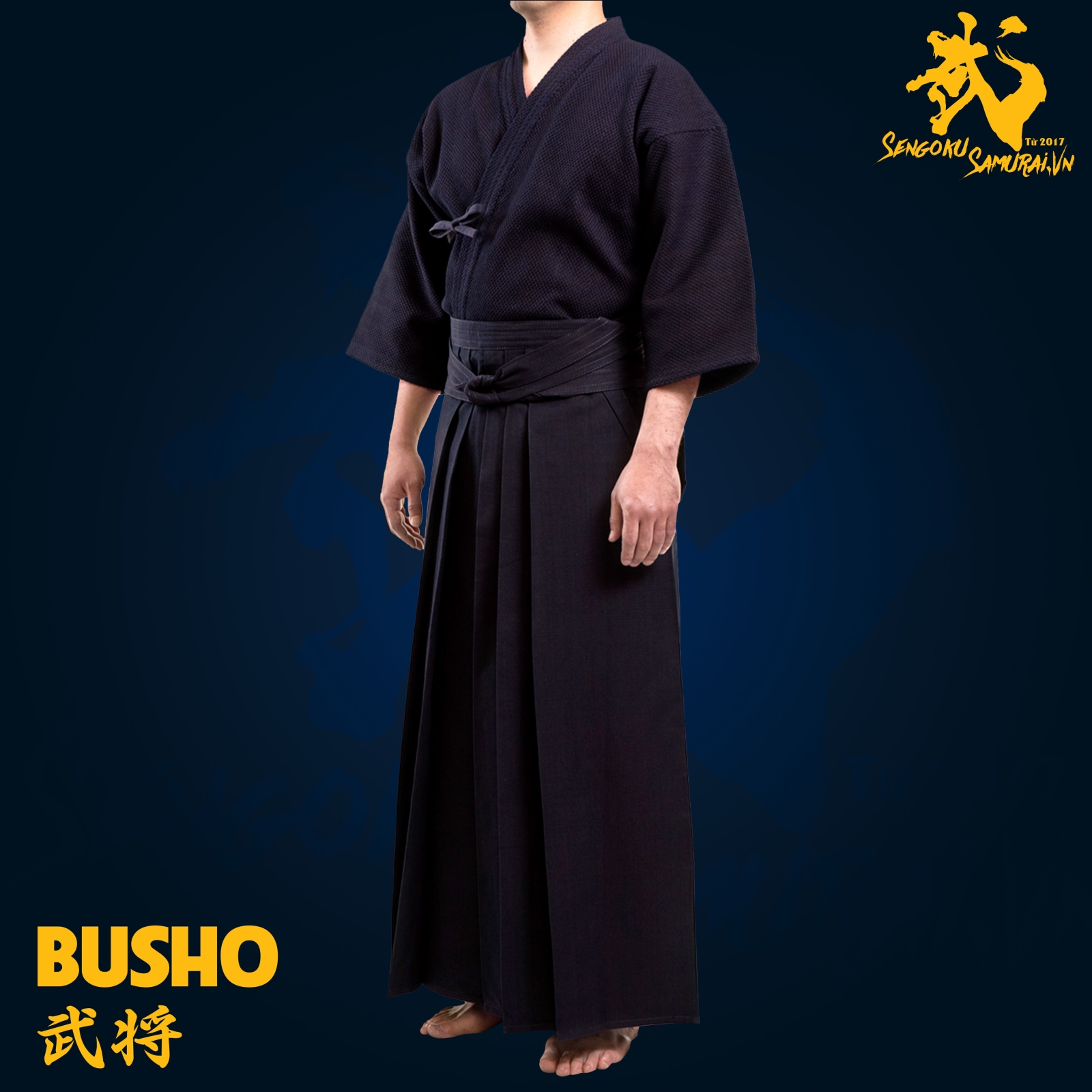 BUSHO (Bộ) | Dougi 2 Lớp AIZOME  #11000 (Kendogi & Hakama) 