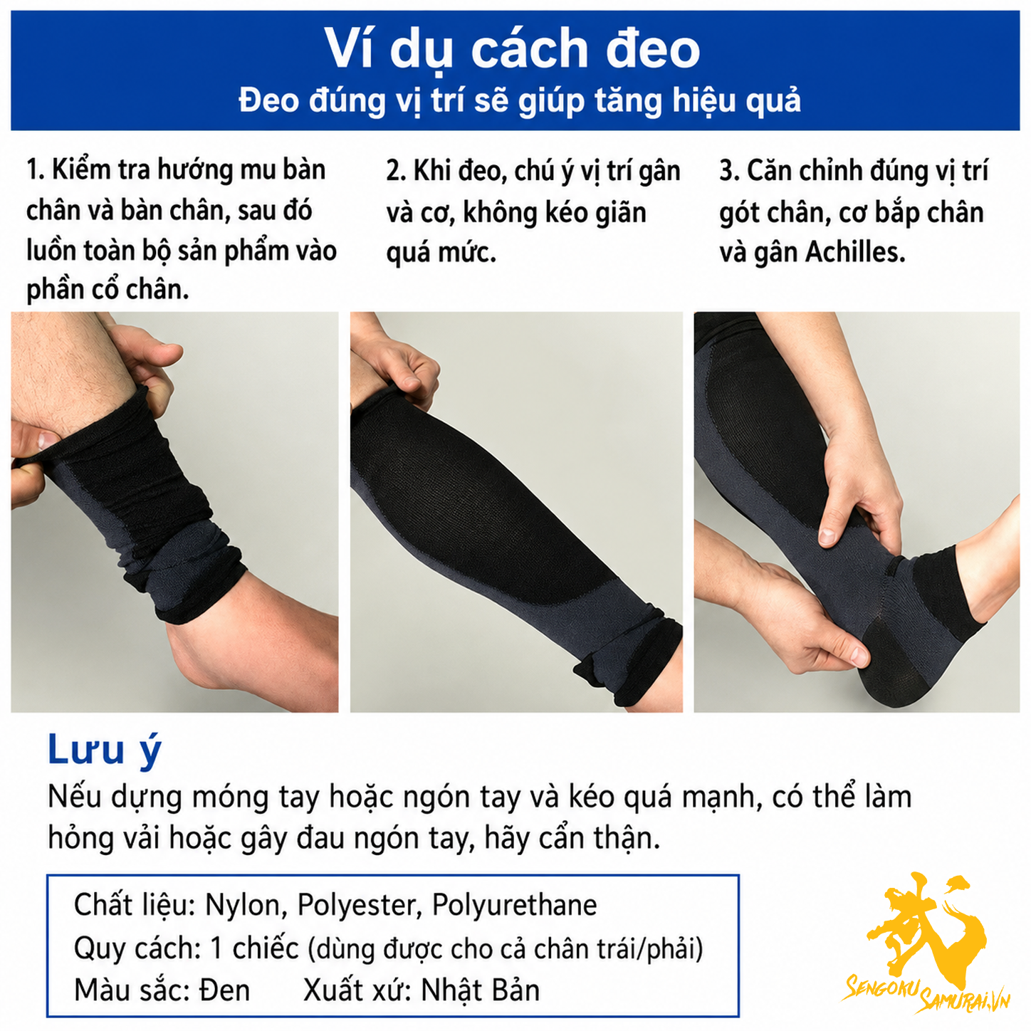 Bảo Vệ Gân Gót & Bắp Chân Kendo EX Nhật Bản 