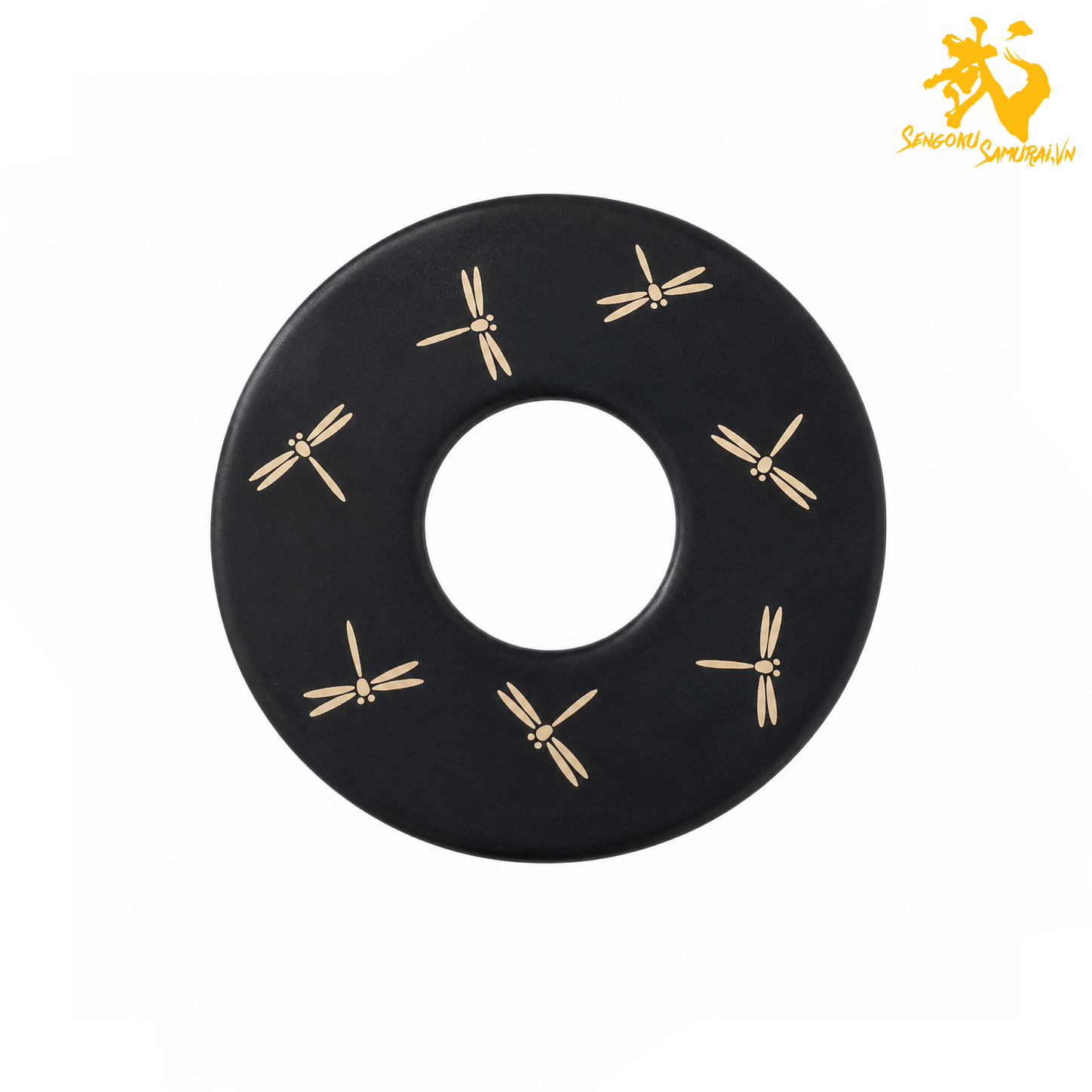 RESIN | Shinai Tsuba Đen Họa Tiết Nhật – Sakura / Katsumushi / Nichirin / Shippō 